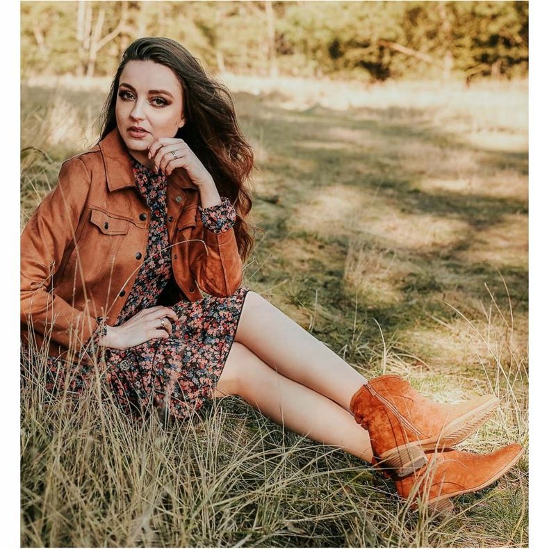 Cm Paris Bottes de cowboy en daim brun 2