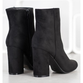 SHELOVET Bottes hautes en daim le noir 1