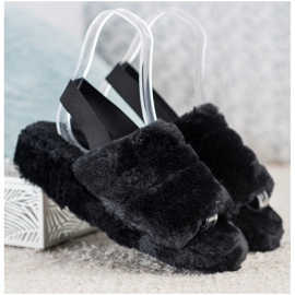 Seastar Chaussons Chauds Avec Fourrure le noir 3