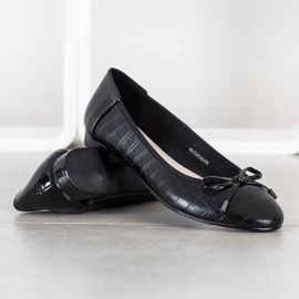 Goodin Ballerine Noire Imprimé Serpent 1