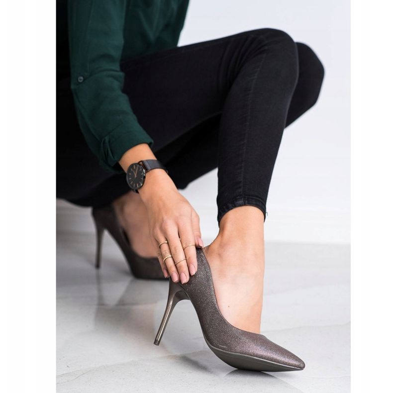 Goodin Escarpins à la mode sur une épingle gris 1