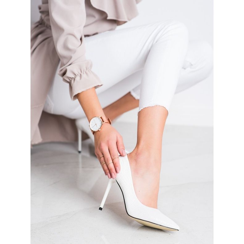 Goodin talons hauts à la mode blanc 1