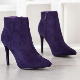 Small Swan Bottes élégantes sur un talon haut violet 2