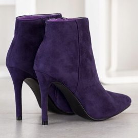 Small Swan Bottes élégantes sur un talon haut violet 1