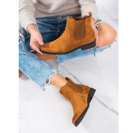 Ideal Shoes Bottines Chelsea en daim brun 2
