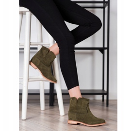 Bella Paris Bottes de cowboy chaudes en daim vert 3