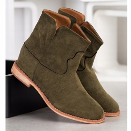 Bella Paris Bottes de cowboy chaudes en daim vert 2