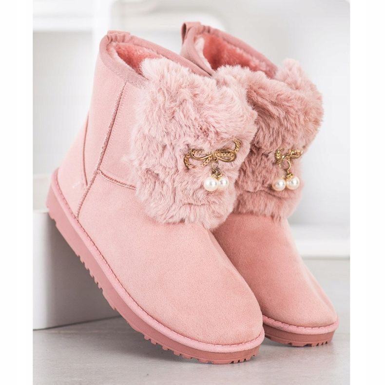 Queentina Mukluki chaud avec ornement rose 2