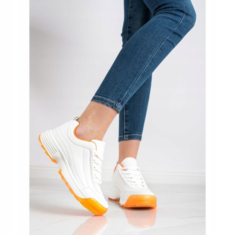 Kylie Baskets à la mode blanc orange 1
