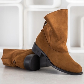 Weide Bottes avec une tige large brun jaune 2