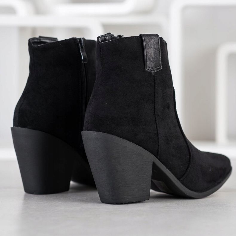 Small Swan Bottes à la mode en Spitz noir 1