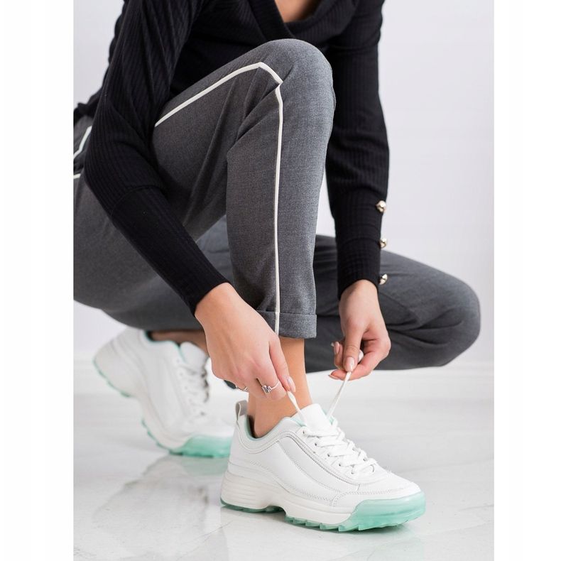 Kylie Baskets à la mode blanc vert 1