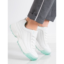 Kylie Baskets à la mode blanche vert 2