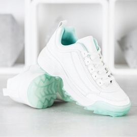 Kylie Baskets à la mode blanche vert 3