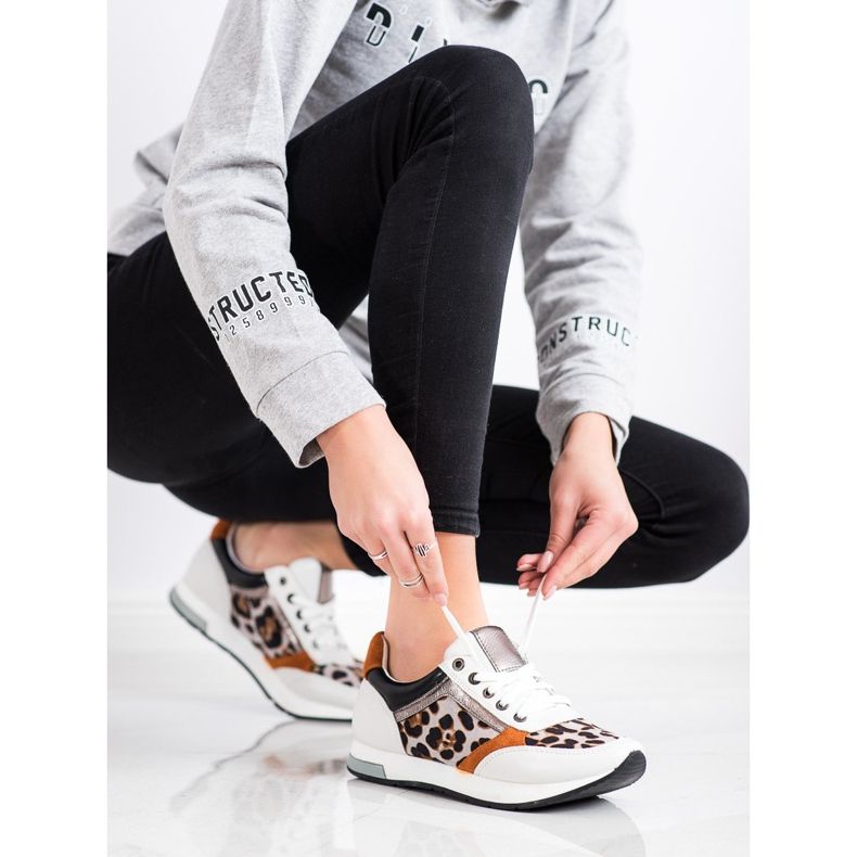 Kylie Baskets à la mode beige blanc brun orange doré 1