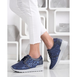 Aclys Baskets ajourées bleu marin bleu 2