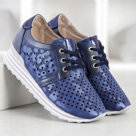 Aclys Baskets ajourées bleu marin bleu 4