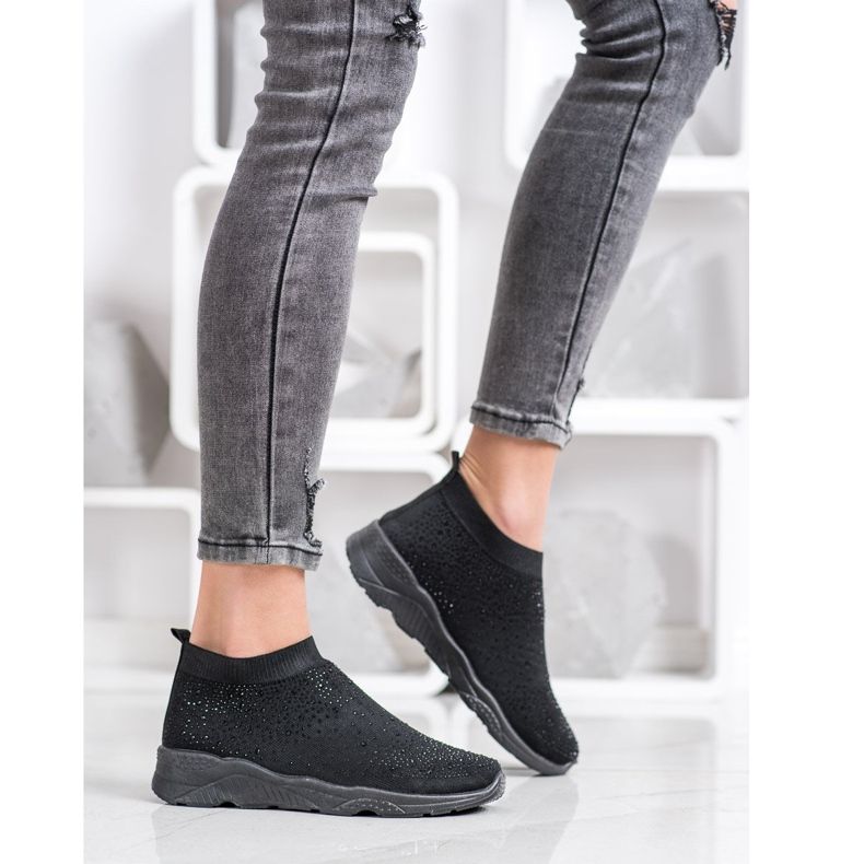 Goodin Slipons Noirs Avec Cristaux le noir 1