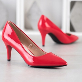 Goodin Escarpins classiques laqués rouge 4