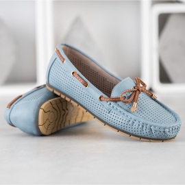Kylie Mocassins confortables brun bleu 1