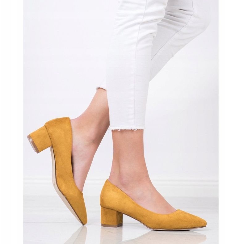 Goodin Escarpins à la moutarde à Spitz jaune 1