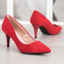 Goodin Escarpins en daim rouge 1