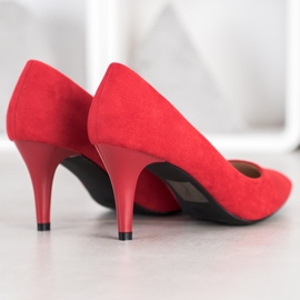 Goodin Escarpins en daim rouge 4