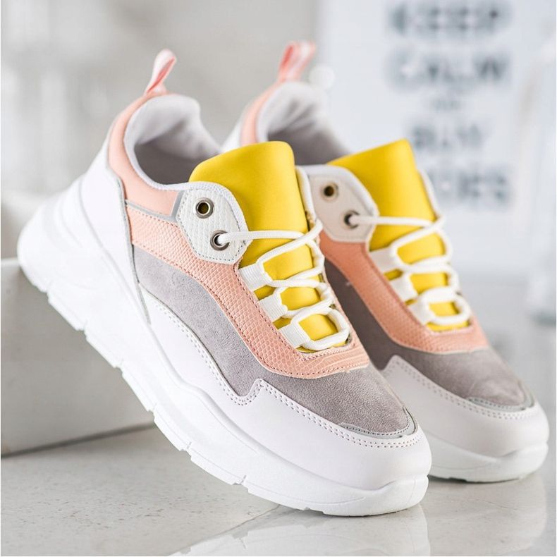 SHELOVET Baskets à lacets élégantes multicolore 2