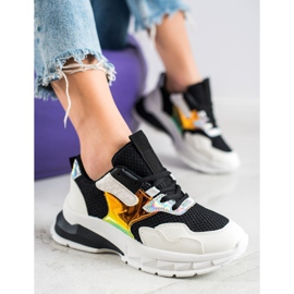 SHELOVET Baskets à la mode blanche le noir multicolore 4