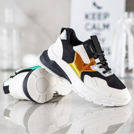 SHELOVET Baskets à la mode blanche le noir multicolore 2