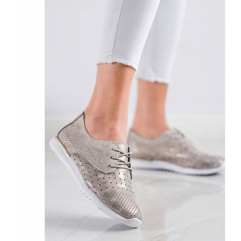 Kylie Chaussures en cuir ajouré brun multicolore 1