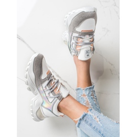 SHELOVET Baskets élégantes blanc multicolore 1