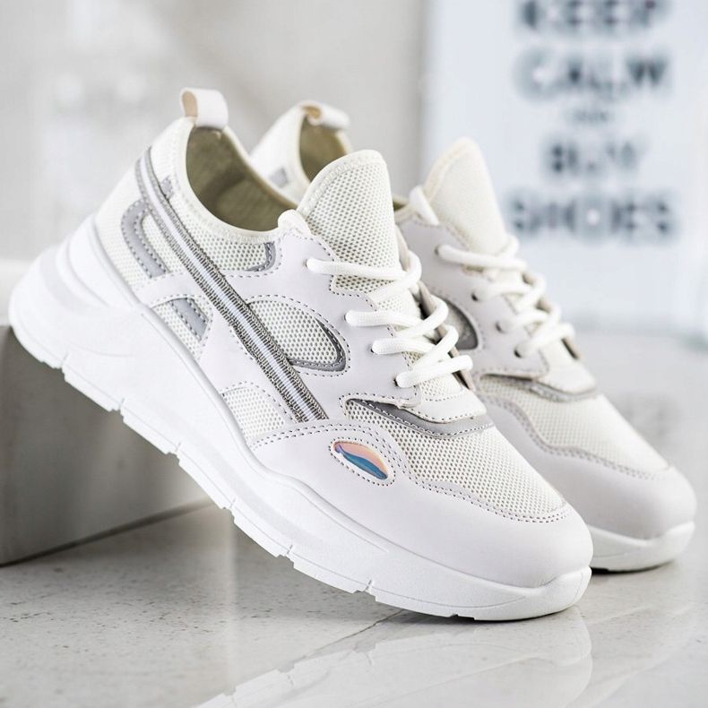 SHELOVET Baskets blanches décontractées gris 1