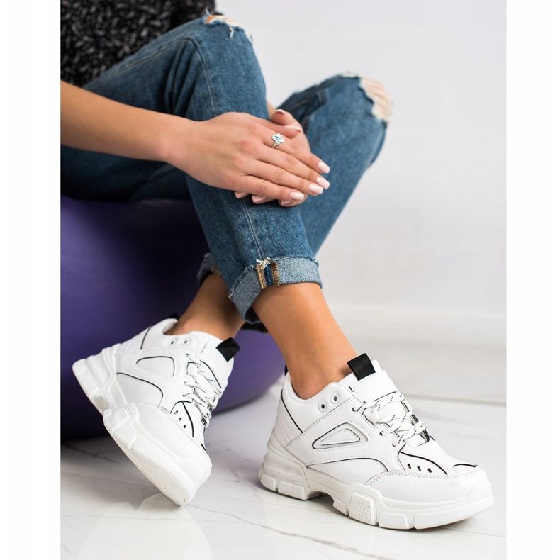 SHELOVET Baskets blanches à la mode le noir 1