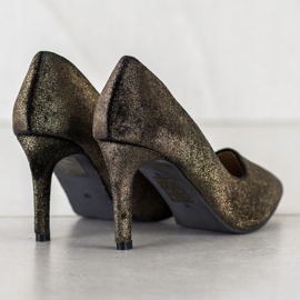 Kylie Talons élégants en daim le noir d'or 4