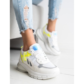 SHELOVET Baskets à plateforme avec filet blanche multicolore 1
