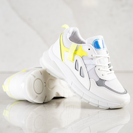 SHELOVET Baskets à plateforme avec filet blanche multicolore 3