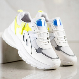 SHELOVET Baskets à plateforme avec filet blanche multicolore 4