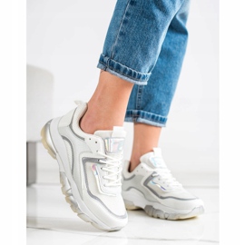 Ideal Shoes Baskets avec insert scintillant blanche 4