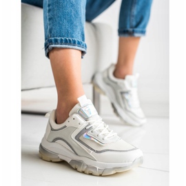 Ideal Shoes Baskets avec insert scintillant blanche 3