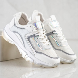 Ideal Shoes Baskets avec insert scintillant blanche 1