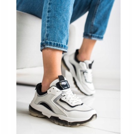 Ideal Shoes Baskets avec insert scintillant blanc 1