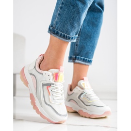 Ideal Shoes Baskets avec insert scintillant blanche 4