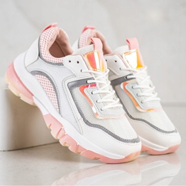 Ideal Shoes Baskets avec insert scintillant blanche 2