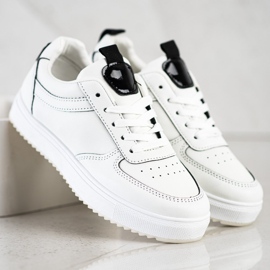 SHELOVET Chaussures de sport en cuir écologique blanc 2