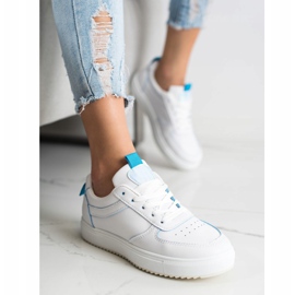 SHELOVET Chaussures de sport en cuir écologique blanc 2