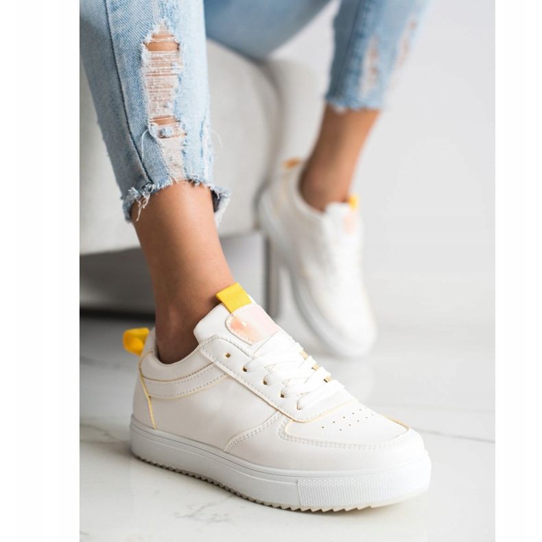 SHELOVET Être sportif avec du cuir écologique blanche 1