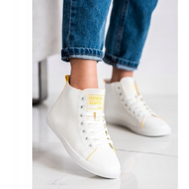 Ideal Shoes Chaussures de sport haute couture baskets blanc 2