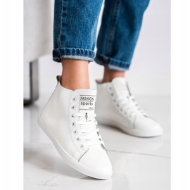 Ideal Shoes Chaussures de sport haute couture baskets blanc 2