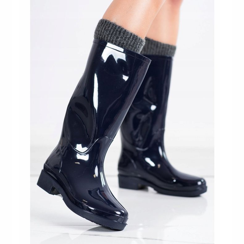 SHELOVET Galoches à haute brillance bleu marin 1